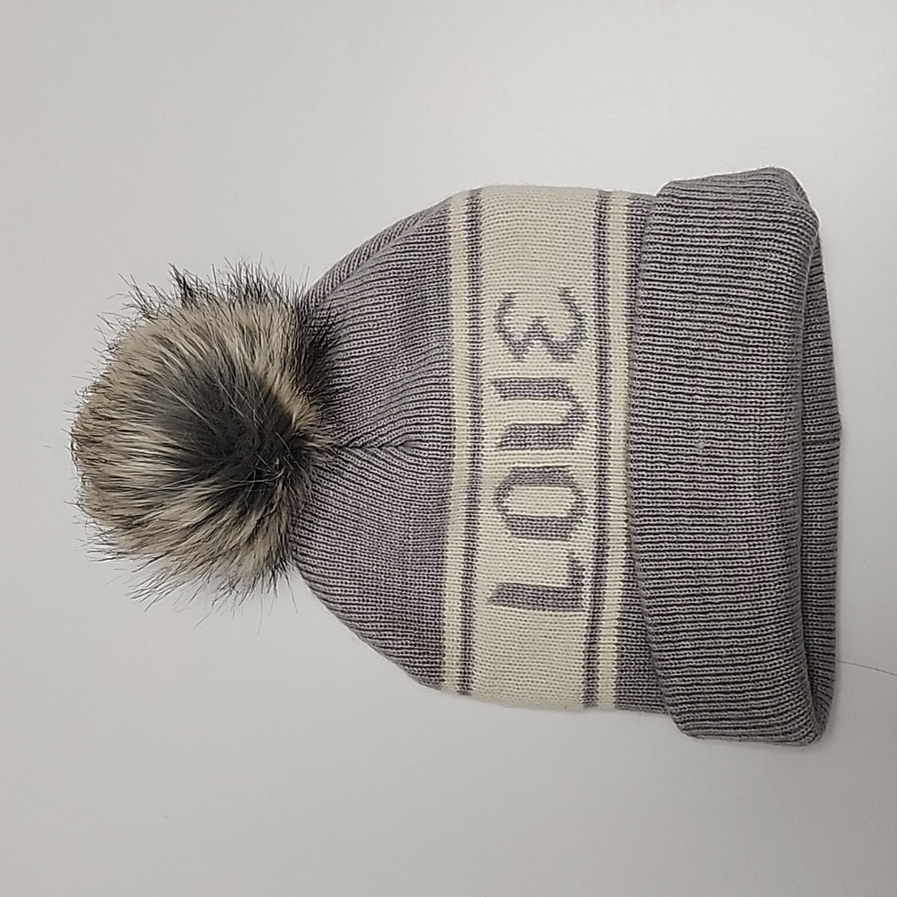 Express Grey Winter Hat with Pom-Pom One Size